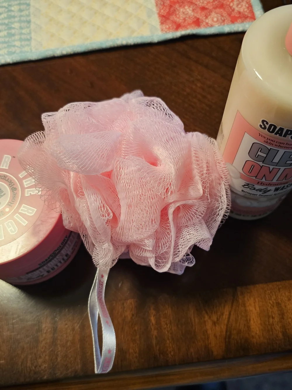 Soap & Glory Clean On Me Body Wash + Body Butter & Pink Loofah Set